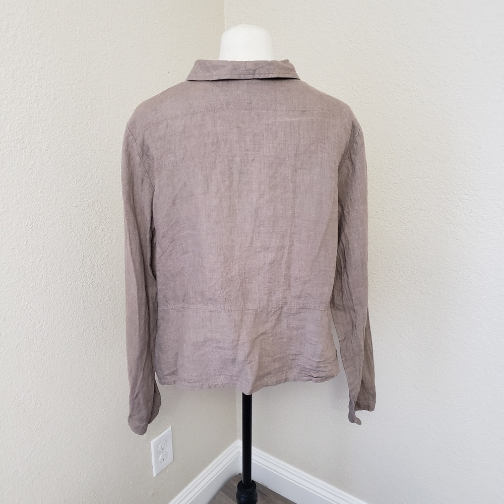 FLAX Linen Jacket Medium - Picture 2 of 4